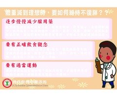 體重減到理想時，要如何維持不復胖？？